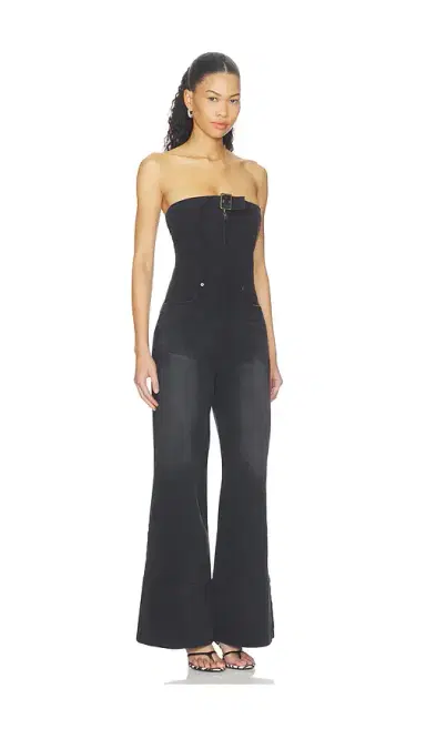 One Teaspoon Dark Angel Strapless Wide Leg Denim Jumpsuit | Thumbnail 2