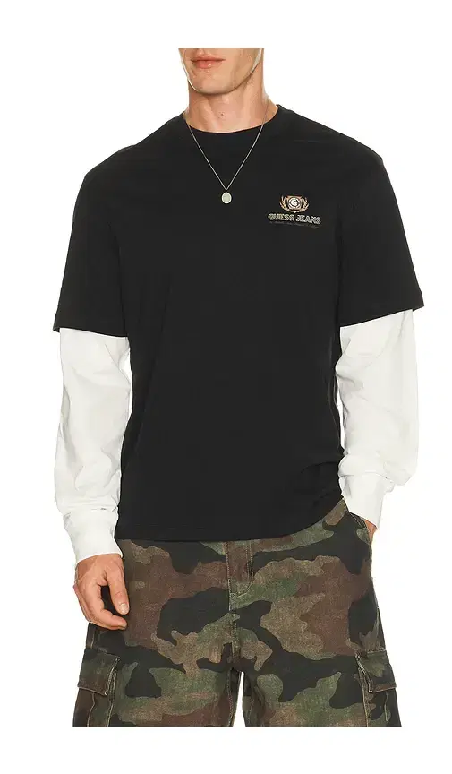 Guess Jeans Regular Fit Double Layer Tee