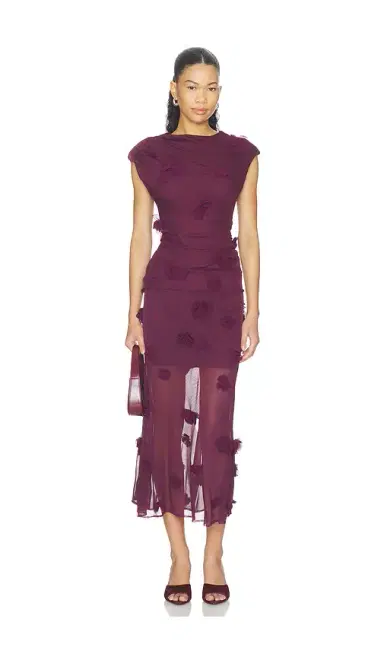 Simkhai Cora Floral Applique Midi Skirt | Thumbnail 5