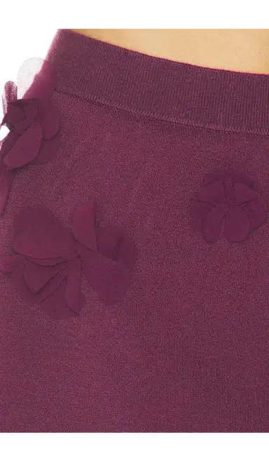 Simkhai Cora Floral Applique Midi Skirt | Thumbnail 6
