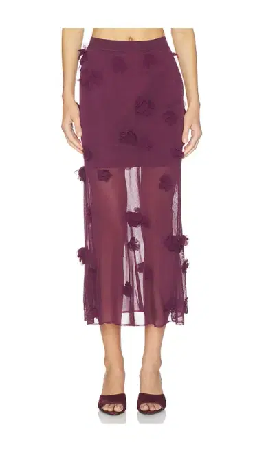 Simkhai Cora Floral Applique Midi Skirt | Thumbnail 1