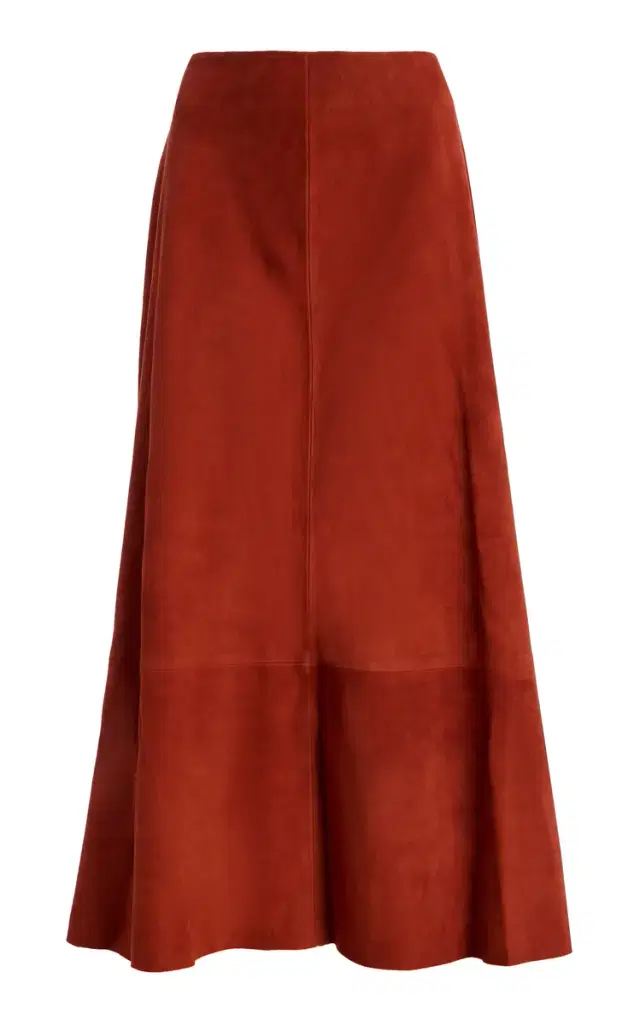 St. Agni Exclusive Suede Midi Circle Skirt