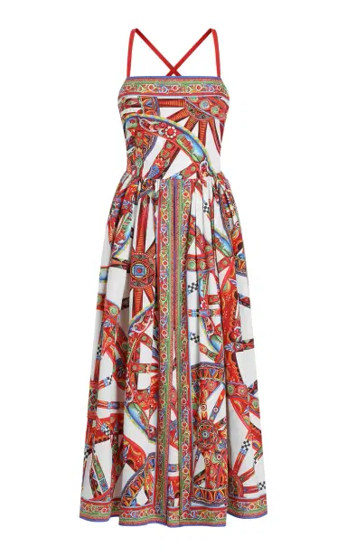 Dolce & Gabbana Printed Cotton Midi Dress | Thumbnail 2 Dolce & Gabbana Printed Cotton Midi Dress | Thumbnail 2