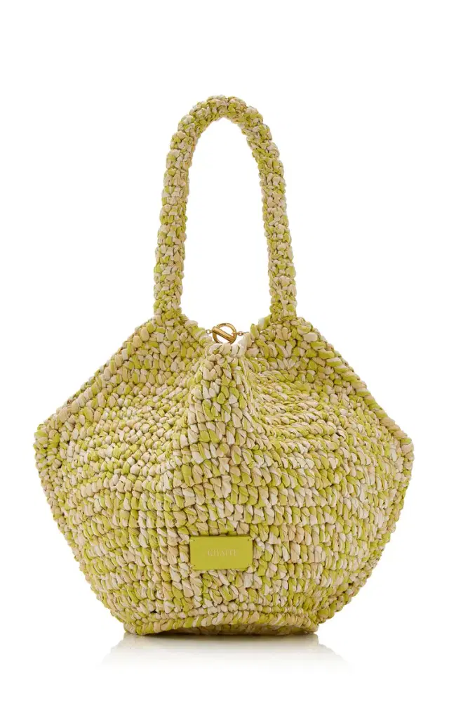 Khaite Lotus Mini Raffia Tote
