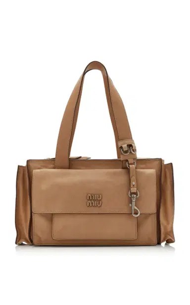 Miu Miu Pocket Leather Shoulder Bag | Thumbnail 4