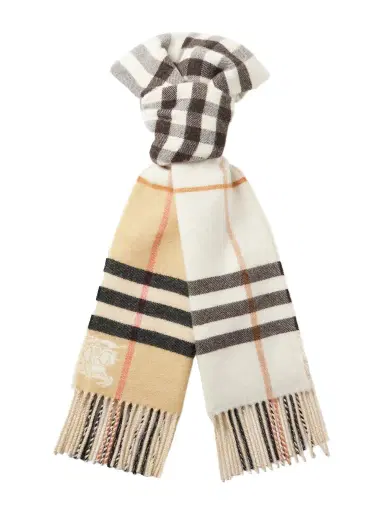 Burberry Fringed Checked Cashmere Scarf - Men | Thumbnail 1
