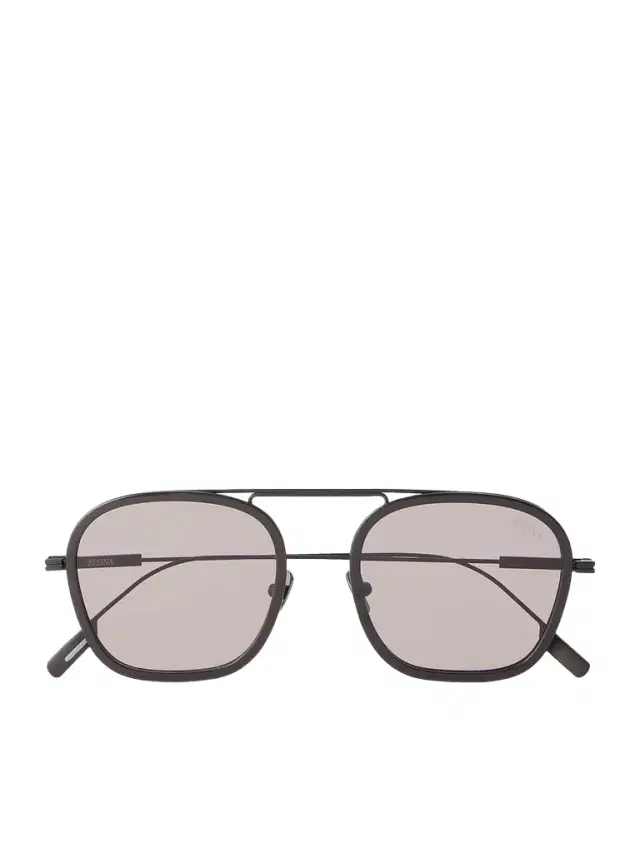 Zegna Round-Frame Titanium Sunglasses - Men