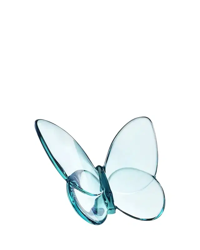 Baccarat 2.5" Lucky Crystal Turquoise Butterfly