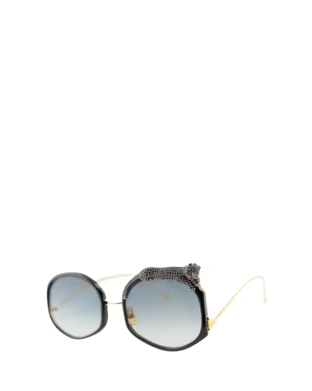 Anna-Karin Karlsson Rose Et Le Reve Leopard Round Acetate Sunglasses