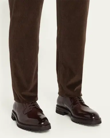 Bergdorf Goodman Men's Lug-Sole Calfskin Derby Shoes | Thumbnail 2