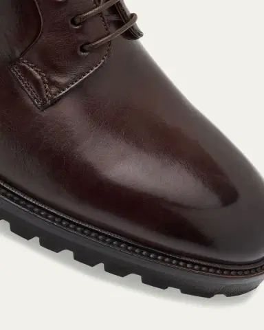 Bergdorf Goodman Men's Lug-Sole Calfskin Derby Shoes | Thumbnail 5