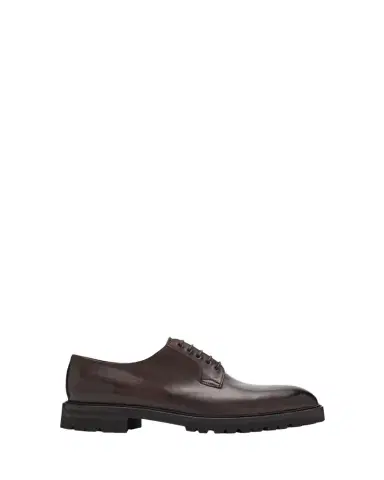 Bergdorf Goodman Men's Lug-Sole Calfskin Derby Shoes | Thumbnail 1