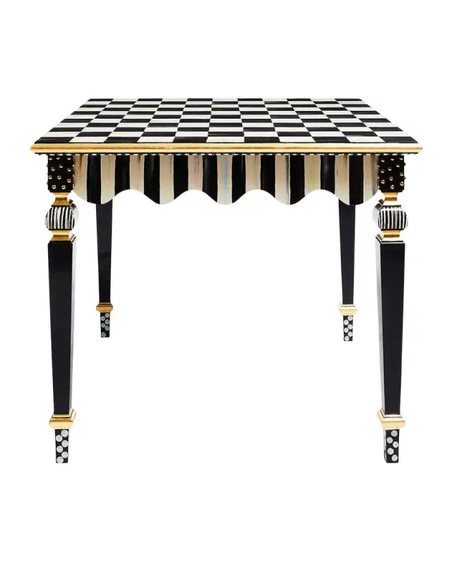 MacKenzie-Childs Courtly Check & Stripe Game Table