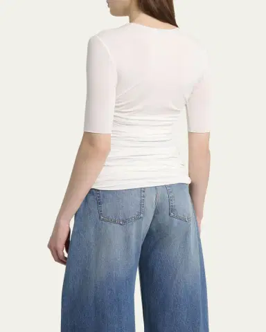 ALAÏA Ruched Short-Sleeve Top | Thumbnail 3