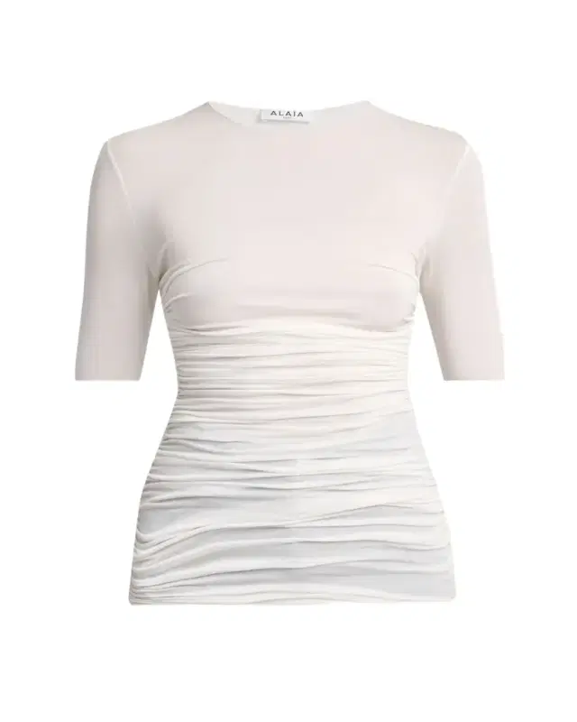 ALAIA Ruched Short-Sleeve Top