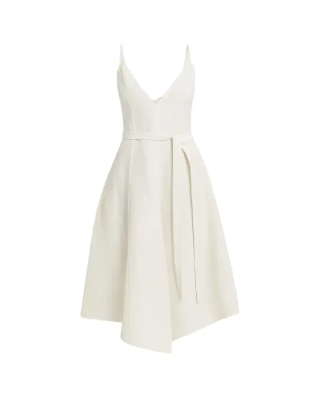 Proenza Schouler Elaine Plunging Belted Linen-Blend Midi Dress