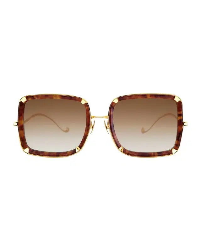 Anna-Karin Karlsson White Moon 24K Gold-Plated & Acetate Square Sunglasses