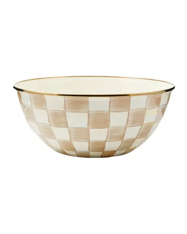 MacKenzie-Childs Mocha Check Large Everyday Bowl