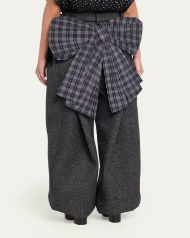 Marc Jacobs Runway Plaid Bow Back Wide-Leg Menswear Pants | Thumbnail 3 Marc Jacobs Runway Plaid Bow Back Wide-Leg Menswear Pants | Thumbnail 3
