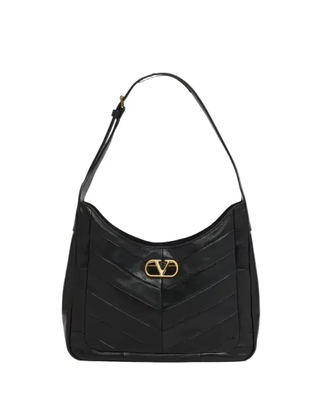 Valentino Garavani Medium Chevron Leather Hobo Bag