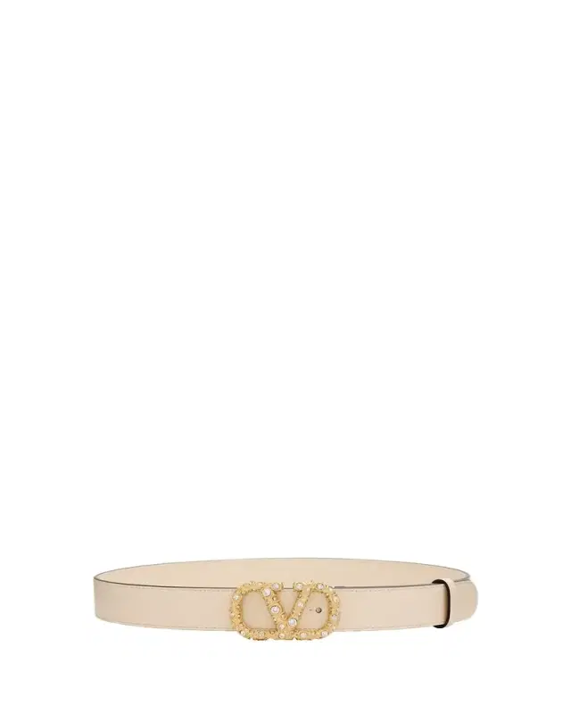 Valentino Garavani VLogo Signature Belt In Shiny Calfskin with Crystals