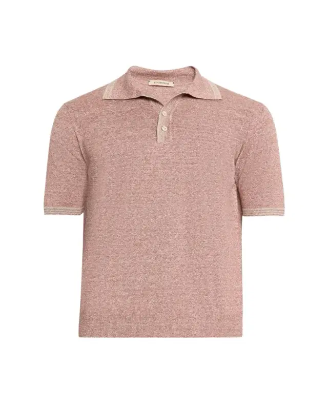 Fioroni Men's Heathered Linen-Cotton Polo
