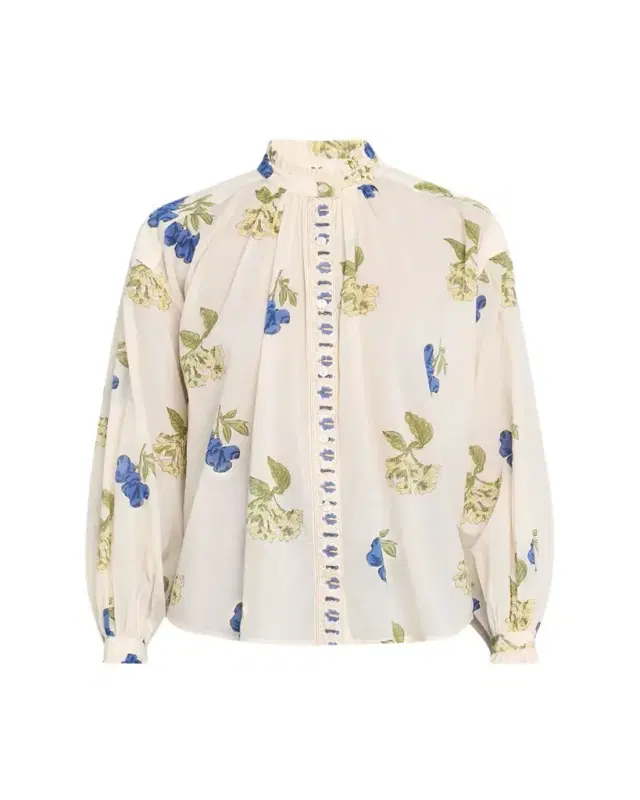 Alix of Bohemia Poet Long-Sleeve Floral Cotton Blouse