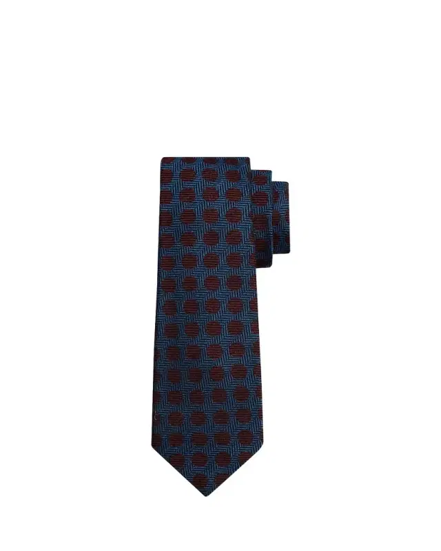 Kiton Men's Herringbone Polka Dot Silk Sevenfold Tie