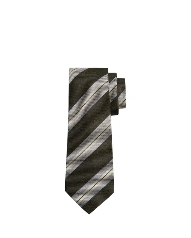 Kiton Men's Regimental Stripe Silk Sevenfold Tie