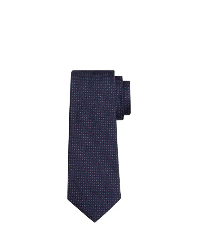 Kiton Men's Micro-Geometric Silk Sevenfold Tie