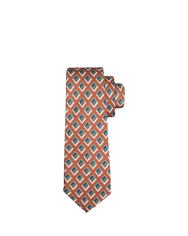 Kiton Men's Diamond-Pattern Silk Sevenfold Tie