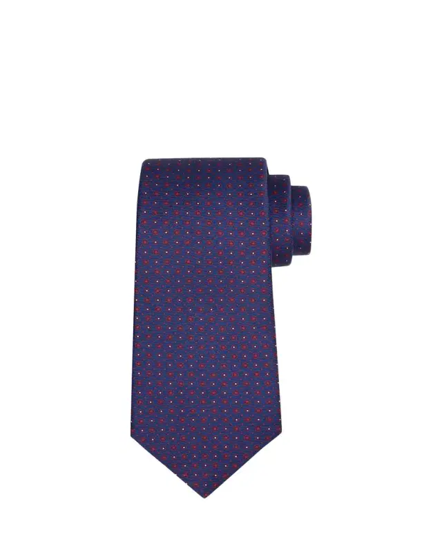 Kiton Men's Micro-Dots Silk Sevenfold Tie