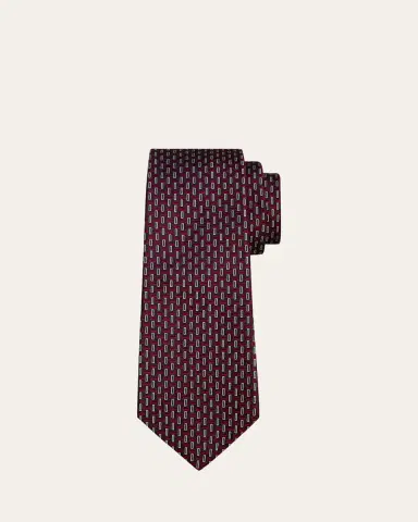 Kiton Men's Abstract Silk Sevenfold Tie | Thumbnail 2
