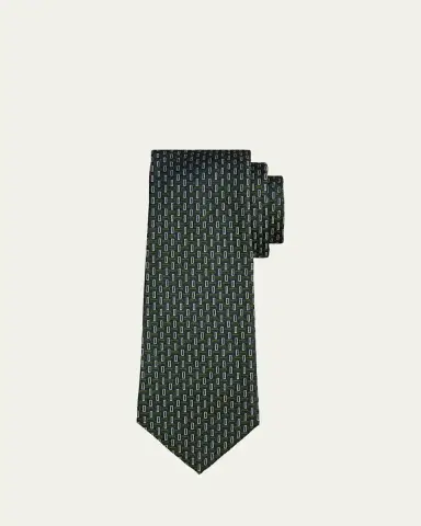Kiton Men's Abstract Silk Sevenfold Tie | Thumbnail 4