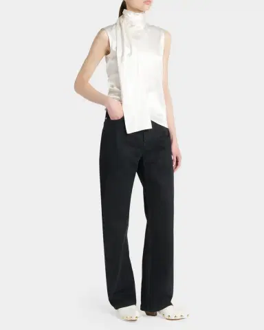 Bottega Veneta Scarf-Neck Satin Sleeveless Top | Thumbnail 2 Bottega Veneta Scarf-Neck Satin Sleeveless Top | Thumbnail 2