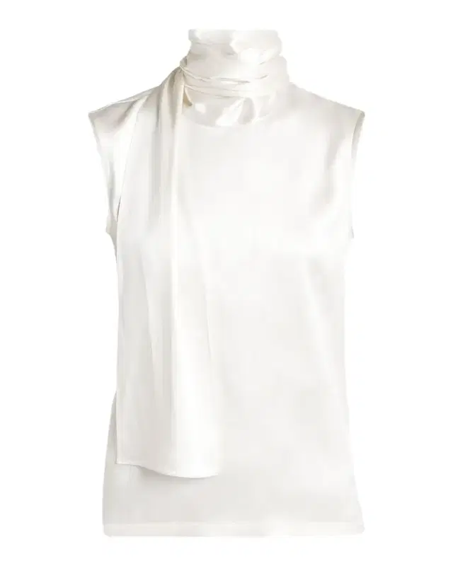 Bottega Veneta Scarf-Neck Satin Sleeveless Top