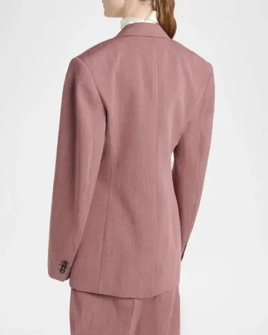 Bottega Veneta Oversized Wool-Linen Single-Breasted Jacket | Thumbnail 3 Bottega Veneta Oversized Wool-Linen Single-Breasted Jacket | Thumbnail 3