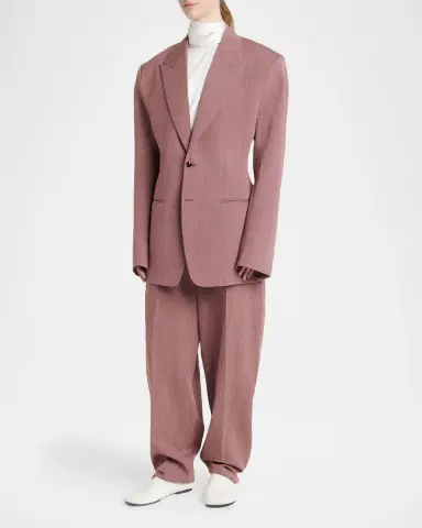 Bottega Veneta Oversized Wool-Linen Single-Breasted Jacket | Thumbnail 6 Bottega Veneta Oversized Wool-Linen Single-Breasted Jacket | Thumbnail 6