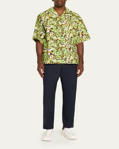 Marni Men's Loose-Fit Stretch Pleated Pants | Thumbnail 2