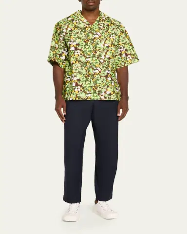 Marni Men's Multicolor Floral Cotton Camp Shirt | Thumbnail 2