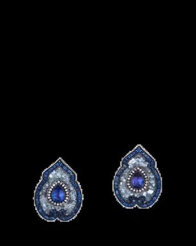 SEVAN BICAKCI 24K Diamond and Blue Sapphire Paisley Earrings | Thumbnail 2