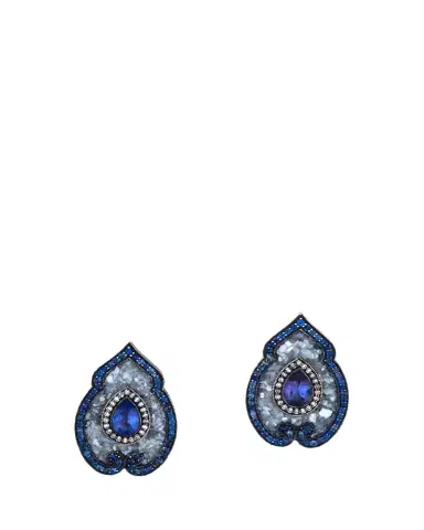 SEVAN BICAKCI 24K Diamond and Blue Sapphire Paisley Earrings | Thumbnail 1