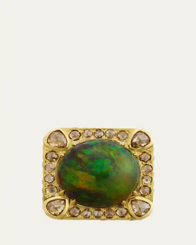 Ileana Makri Celestial Sun Ring with Champagne Diamonds and Opal | Thumbnail 2