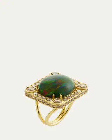 Ileana Makri Celestial Sun Ring with Champagne Diamonds and Opal | Thumbnail 3