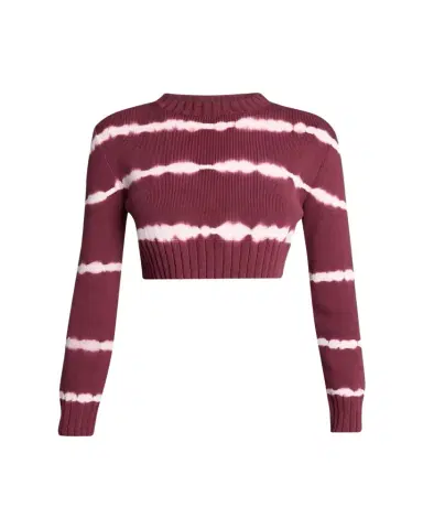 Balenciaga Bleach Striped Crop Crewneck Sweater | Thumbnail 1 Balenciaga Bleach Striped Crop Crewneck Sweater | Thumbnail 1