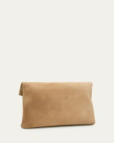Saint Laurent Large YSL Envelope Pouch Clutch Bag in Suede | Thumbnail 2