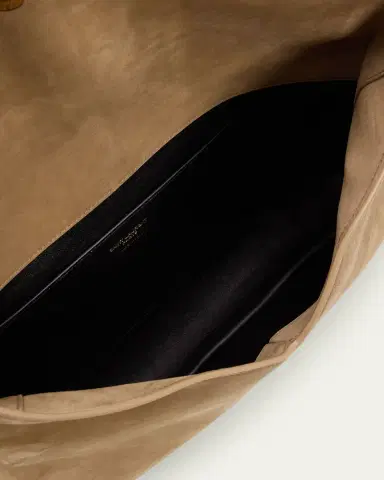 Saint Laurent Large YSL Envelope Pouch Clutch Bag in Suede | Thumbnail 3