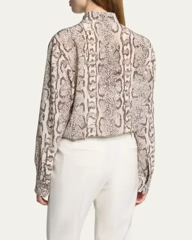 Balenciaga Python-Print Silk Crepe Button-Down Shirt | Thumbnail 3