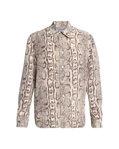 Balenciaga Python-Print Silk Crepe Button-Down Shirt | Thumbnail 1