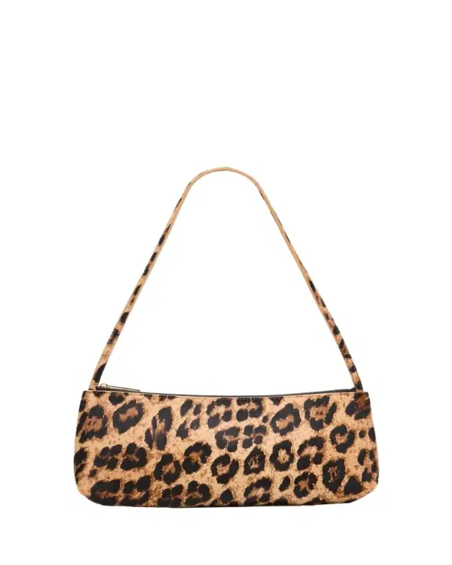 Mansur Gavriel Gaia Leopard Calf Hair Baguette Shoulder Bag